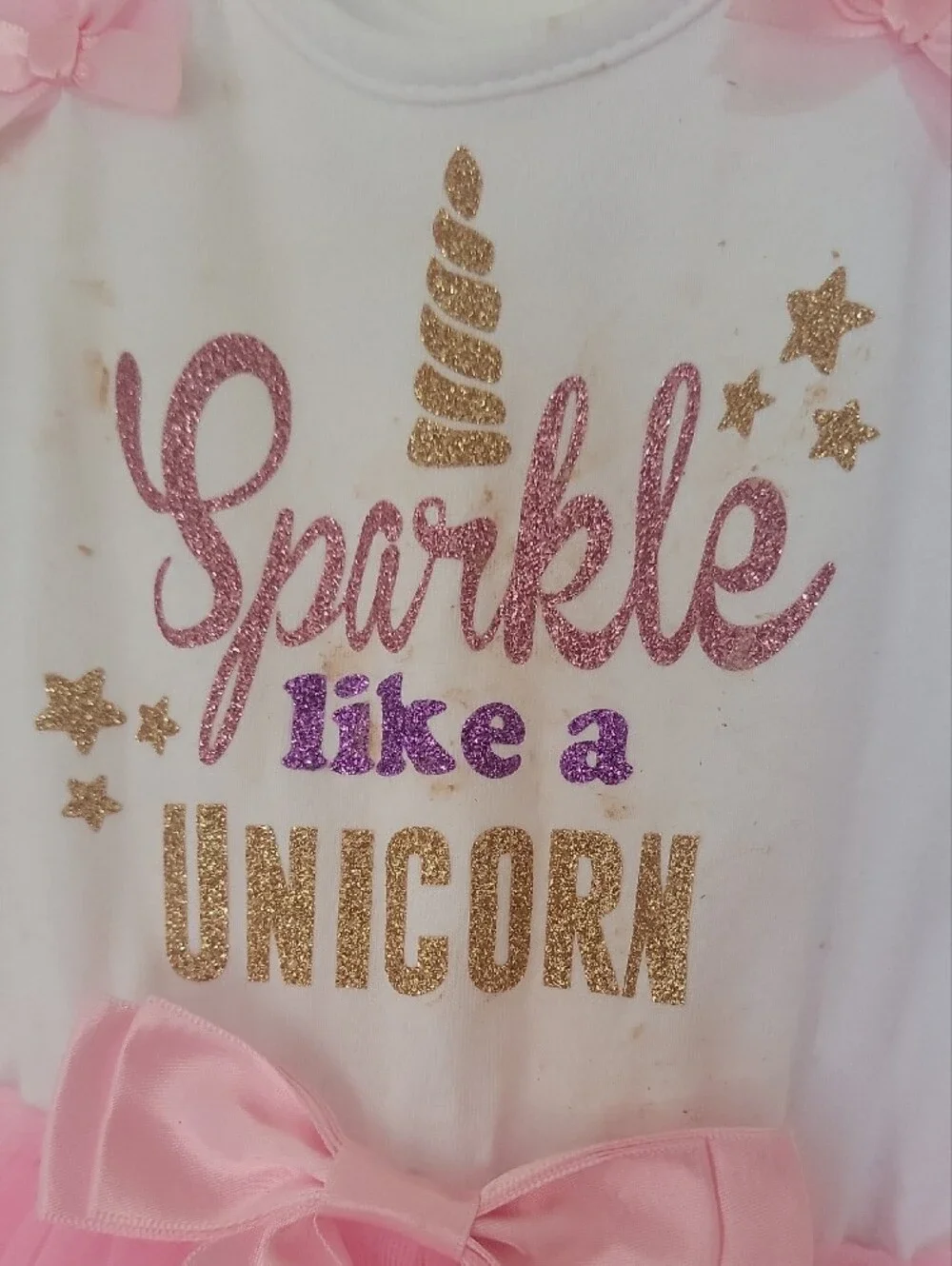 Popatu Pink and White Unicorn Sparkle Tutu Dress